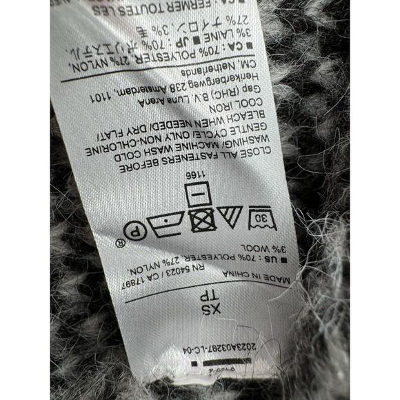 Banana Republic Sweater Sz XS Johnny Collar Wool Striped Preppy Old Money - Picture 7 of 14